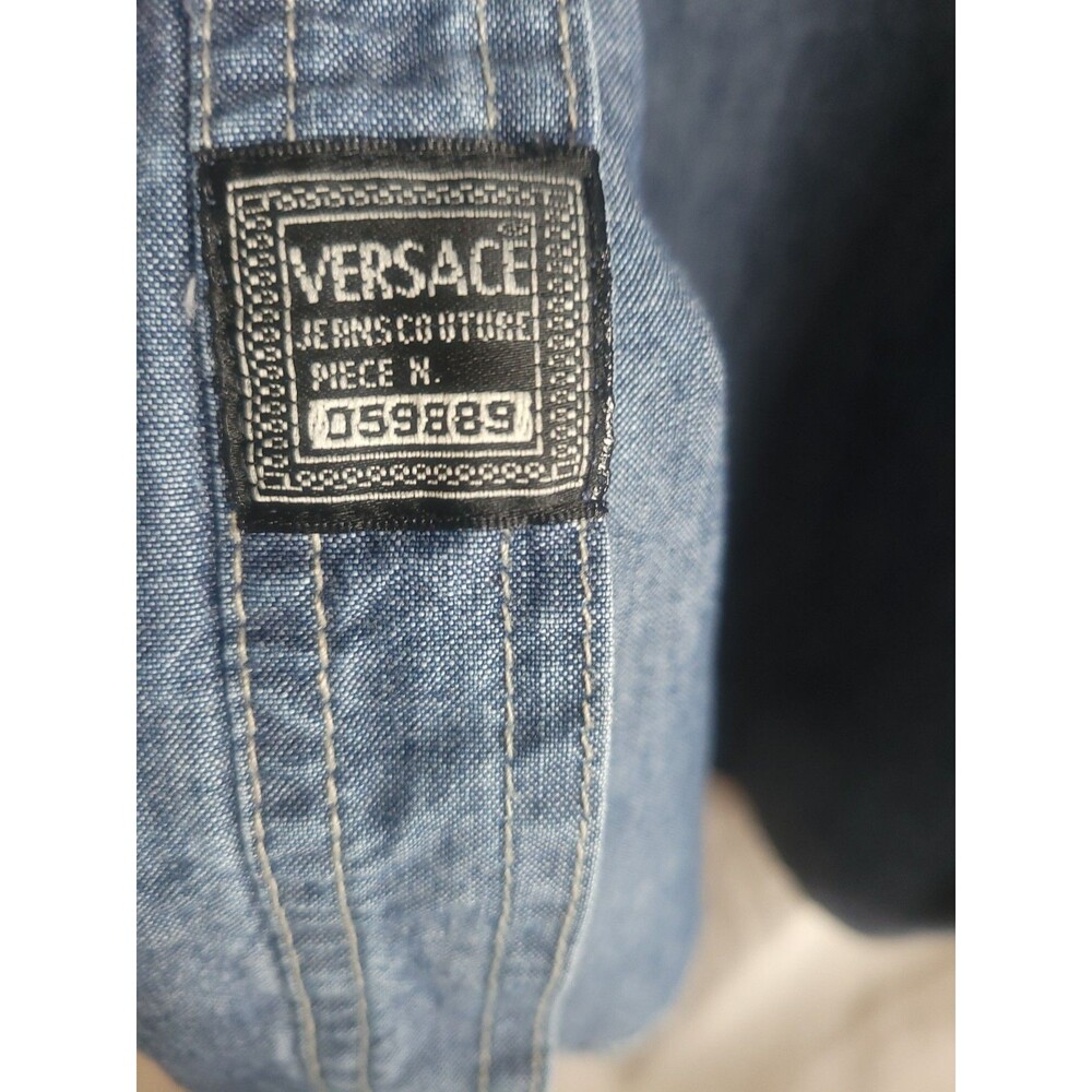 1990’s vintage Authentic VERSACE Gianni  Couture Long Sleeve DEMIN LARGE - Picture 4 of 14